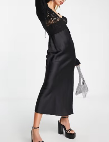 Rochie midi ASOS, negru