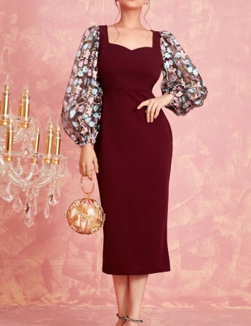 Rochie midi Shein, vișiniu