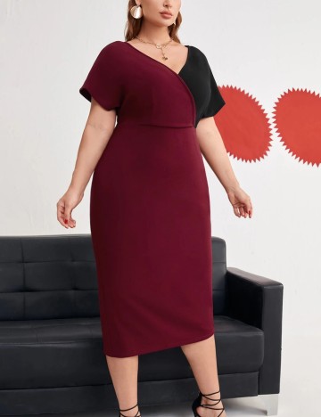 Rochie midi Shein Curve+, mix culori
