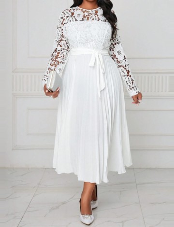 Rochie midi Shein Curve+, alb