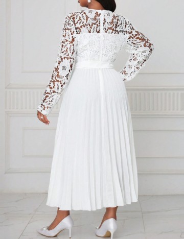 Rochie midi Shein Curve+, alb