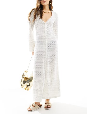 Rochie maxi ASOS, crem