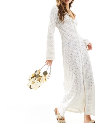 Rochie maxi ASOS, crem