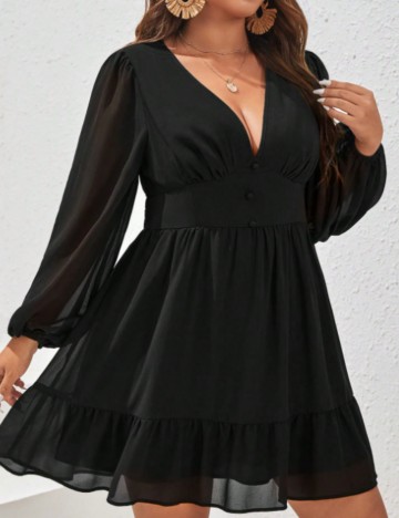 Rochie midi Shein Curve+, negru