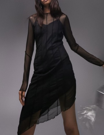 Rochie midi Topshop, negru
