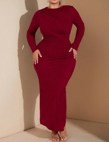 Rochie maxi Shein Curve+, vișiniu