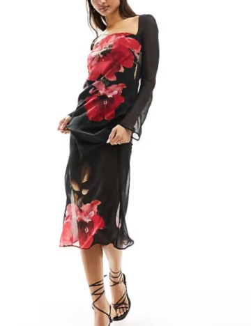 Rochie midi ASOS, mix culori