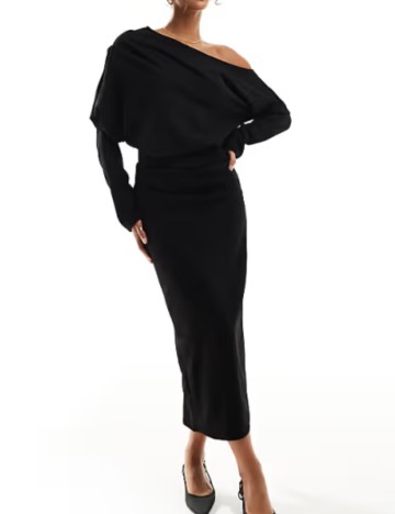 Rochie midi ASOS, negru