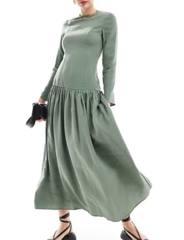Rochie midi ASOS, verde