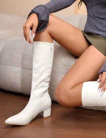 Cizme cu toc Shein, alb