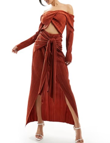 Rochie midi ASOS, cărămiziu