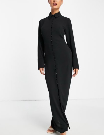 Rochie tip cămașă ASOS, negru