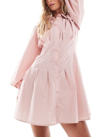 Rochie tip cămașă ASOS, roz