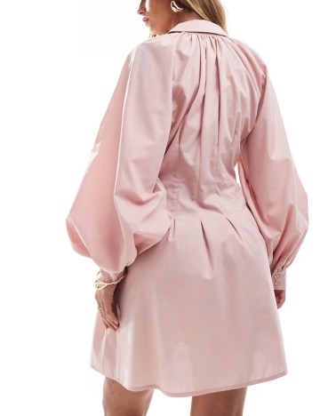 Rochie tip cămașă ASOS, roz