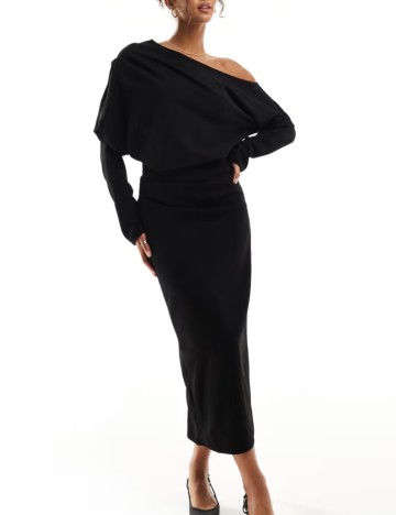 Rochie midi ASOS, negru