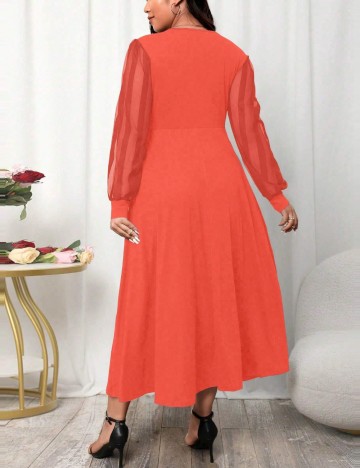 Rochie midi Shein Curve+, portocaliu