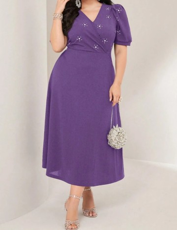 Rochie midi Shein Curve+ Modelyn, mov