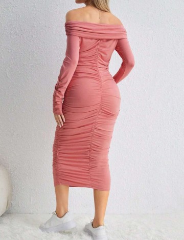 Rochie midi Shein, roz corai