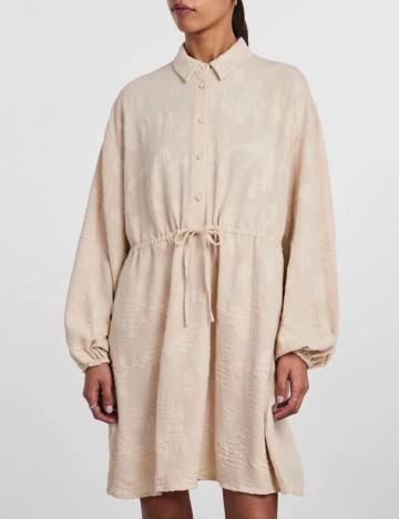Rochie mini Pieces, crem