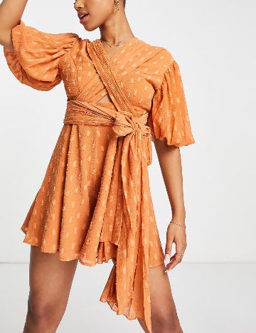 Salopetă scurtă ASOS, portocaliu