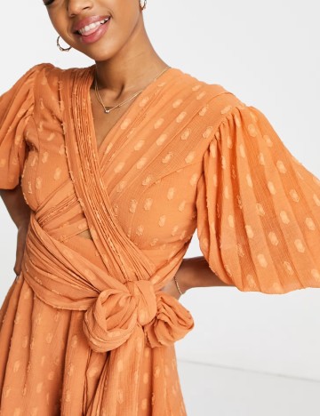 Salopetă scurtă ASOS, portocaliu