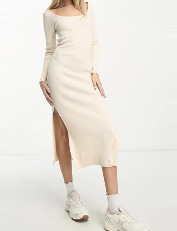 Rochie midi Stradivarius, crem