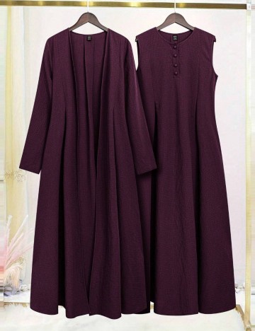 Set Rochie și Cardigan Shein, mov