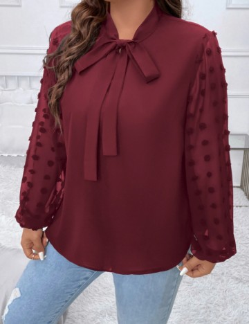 Cămașă Shein Curve+, vișiniu