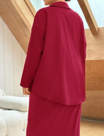 Cămașă Shein Curve+, vișiniu