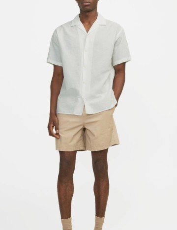 Cămașă cu m&acirc;necă scurtă Jack & Jones, alb