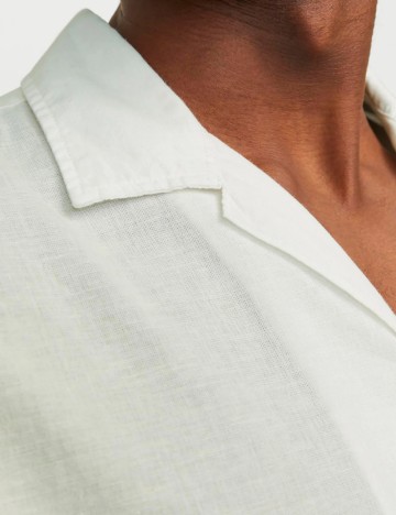 Cămașă cu m&acirc;necă scurtă Jack & Jones, alb