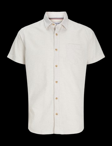 Cămașă cu m&acirc;necă scurtă Jack & Jones, bej