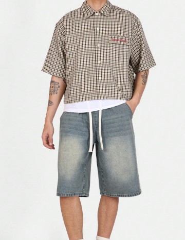 Cămașă cu m&acirc;necă scurtă Shein, mix culori