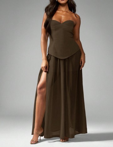 Rochie maxi Shein Missguided, maro