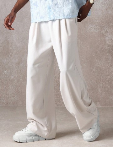 Pantaloni Shein SUMWON, crem