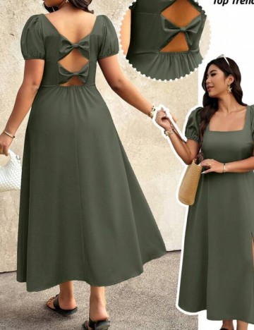 Rochie maxi Shein Curve+, kaki