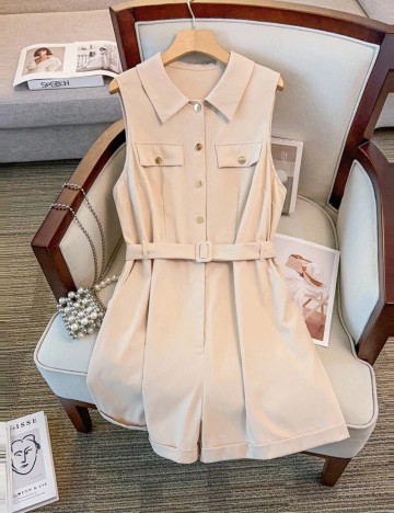 Salopetă Shein Curve+, bej