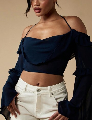 Top Shein Missguided, albastru