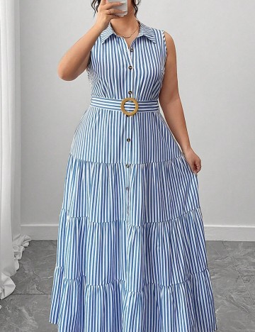 Rochie maxi Shein Curve+, albastru