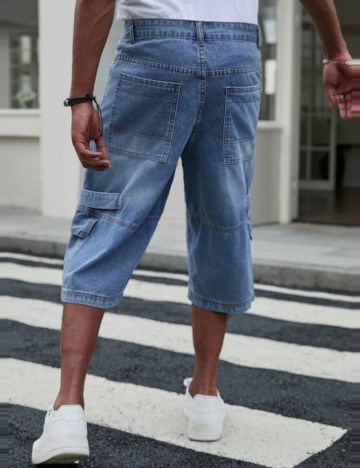 Pantaloni scurți de blugi MANFINITY by Shein, albastru