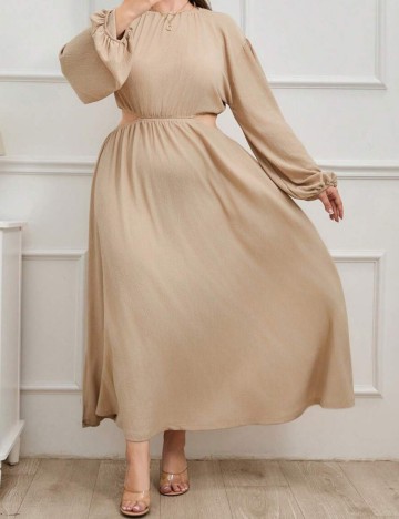 Rochie maxi Shein Curve+, bej