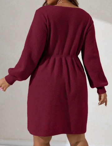 Rochie tricotată Shein Curve+, vișiniu