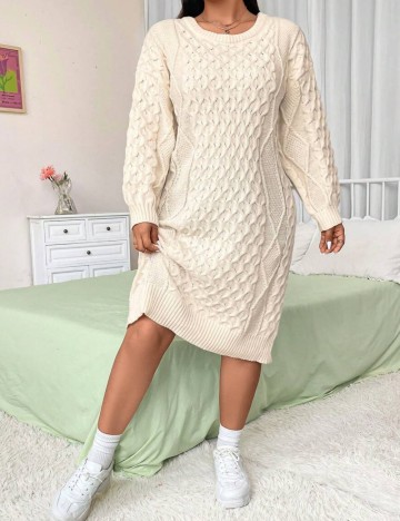 Rochie midi Shein Curve+, crem