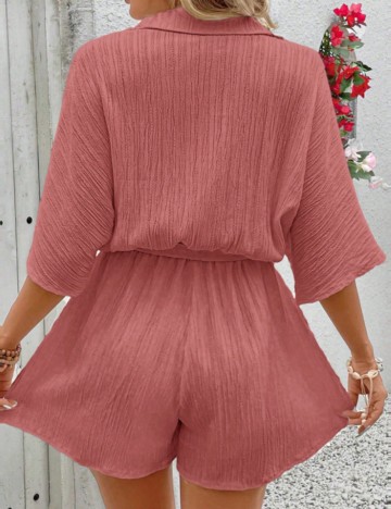 Salopetă scurtă Shein Curve+, roz