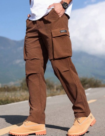 Pantaloni Shein MANFINITY, maro