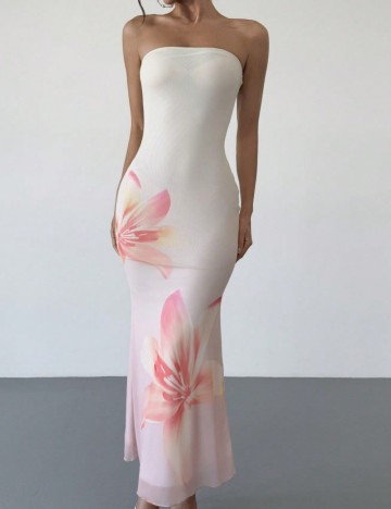 Rochie maxi Shein, crem