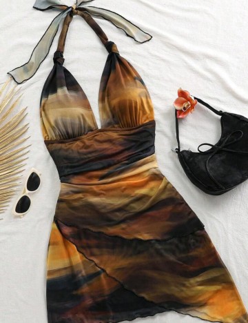 Rochie mini Shein Curve+, mix culori