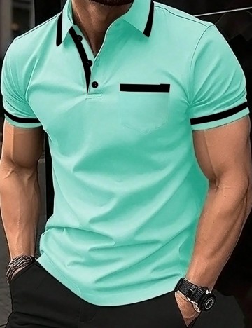 Tricou Shein MANFINITY, turcoaz