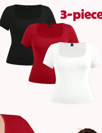 Set Tricouri Shein Curve+, mix culori