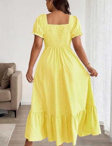 Rochie midi Shein Curve+, galben